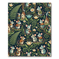 Whimsical Forest Mouse Garden Scene Rug