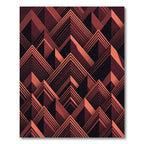 Terracotta Geometric Mountain Peak Chevron Rug