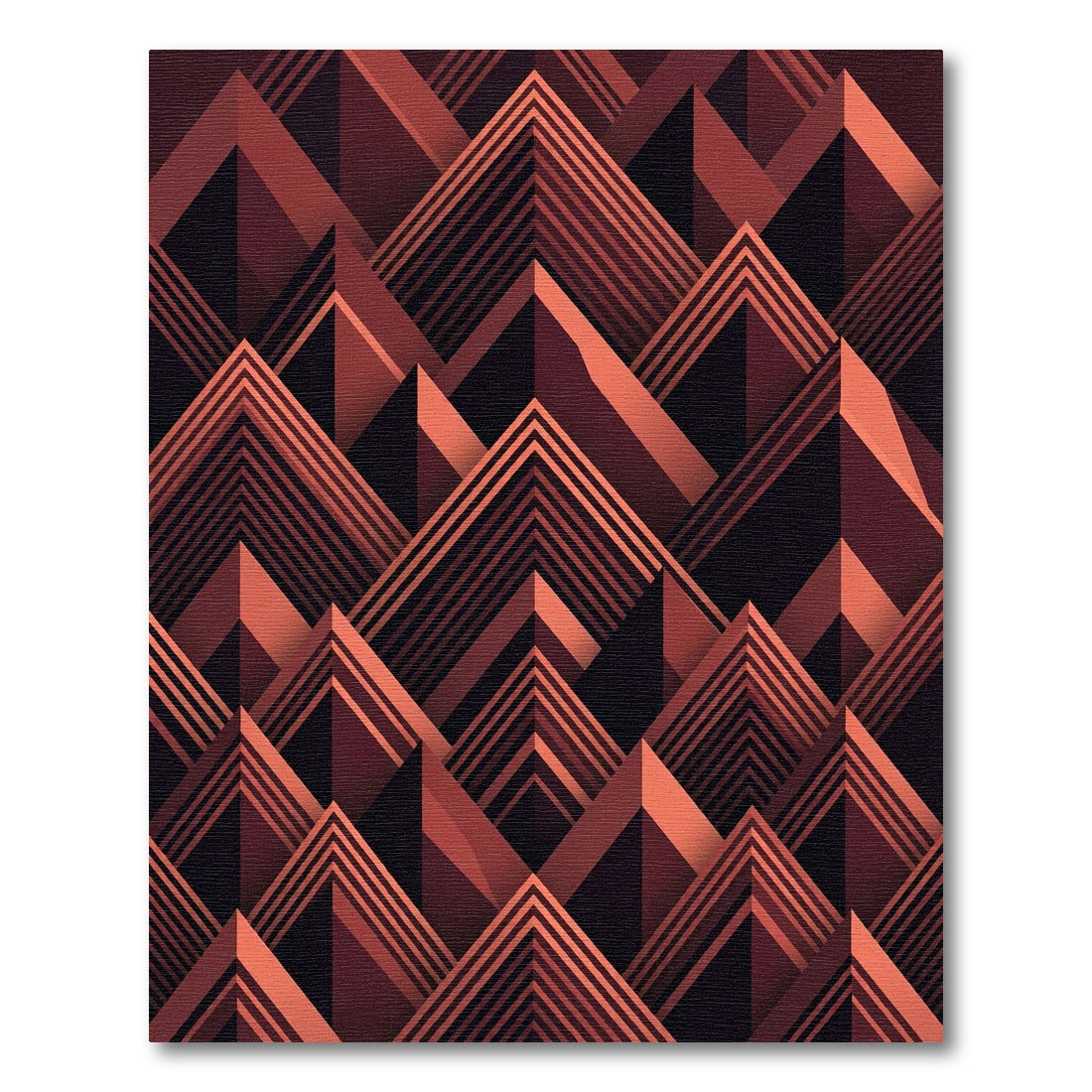 Terracotta Geometric Mountain Peak Chevron Rug
