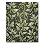Elegant Olive Leaf Scroll Illustration Rug