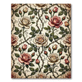 Vintage Botanical Cream and Rose Vine Rug