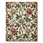 Vintage Botanical Cream and Rose Vine Rug