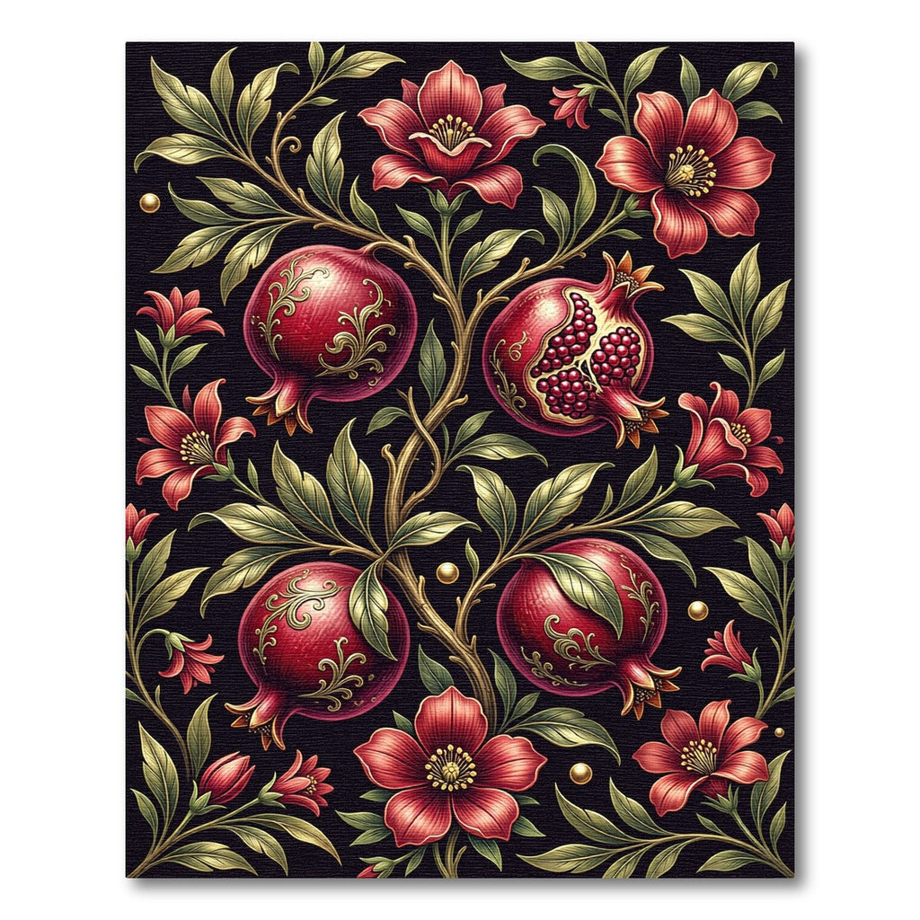Gilded Pomegranate Botanical Orchard Artwork Rug