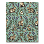 Sage Green Rabbit and Lavender Meadow Rug