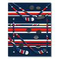 Red White and Blue Hockey Play Rug