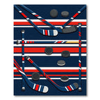 Red White and Blue Hockey Play Rug