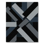 Modern Graphite Geometric Abstract Rug