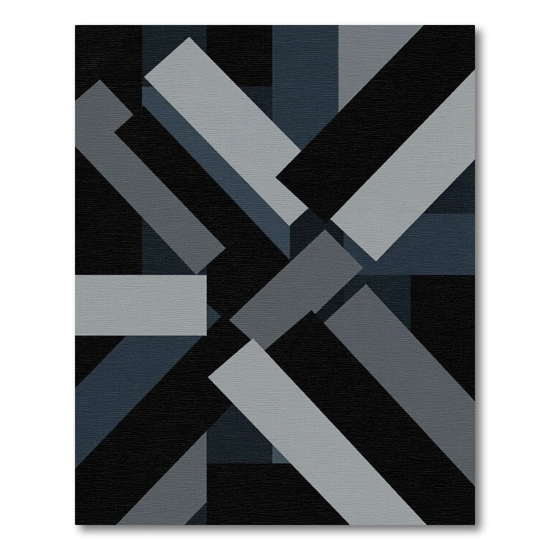 Modern Graphite Geometric Abstract Rug