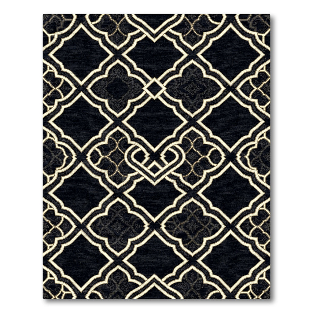 Black and White Intricate Lattice Rug
