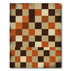 Mid Century Earth Tone Checkered Grid Rug