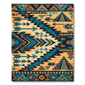 Southwestern Teal and Ochre Geometric Arrow Rug
