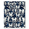 Geometric Navy Blue Forest Pine Rug
