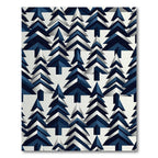 Geometric Navy Blue Forest Pine Rug