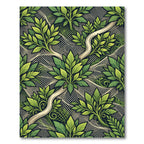 Lush Green Tropical Foliage Botanical Cream Lattice Rug