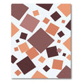 Modern Earth Tone Geometric Square Grid Rug