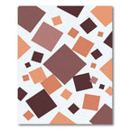 Modern Earth Tone Geometric Square Grid Rug