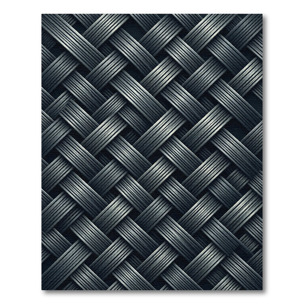 Monochrome Metallic Interwoven Diagonal Weave Rug