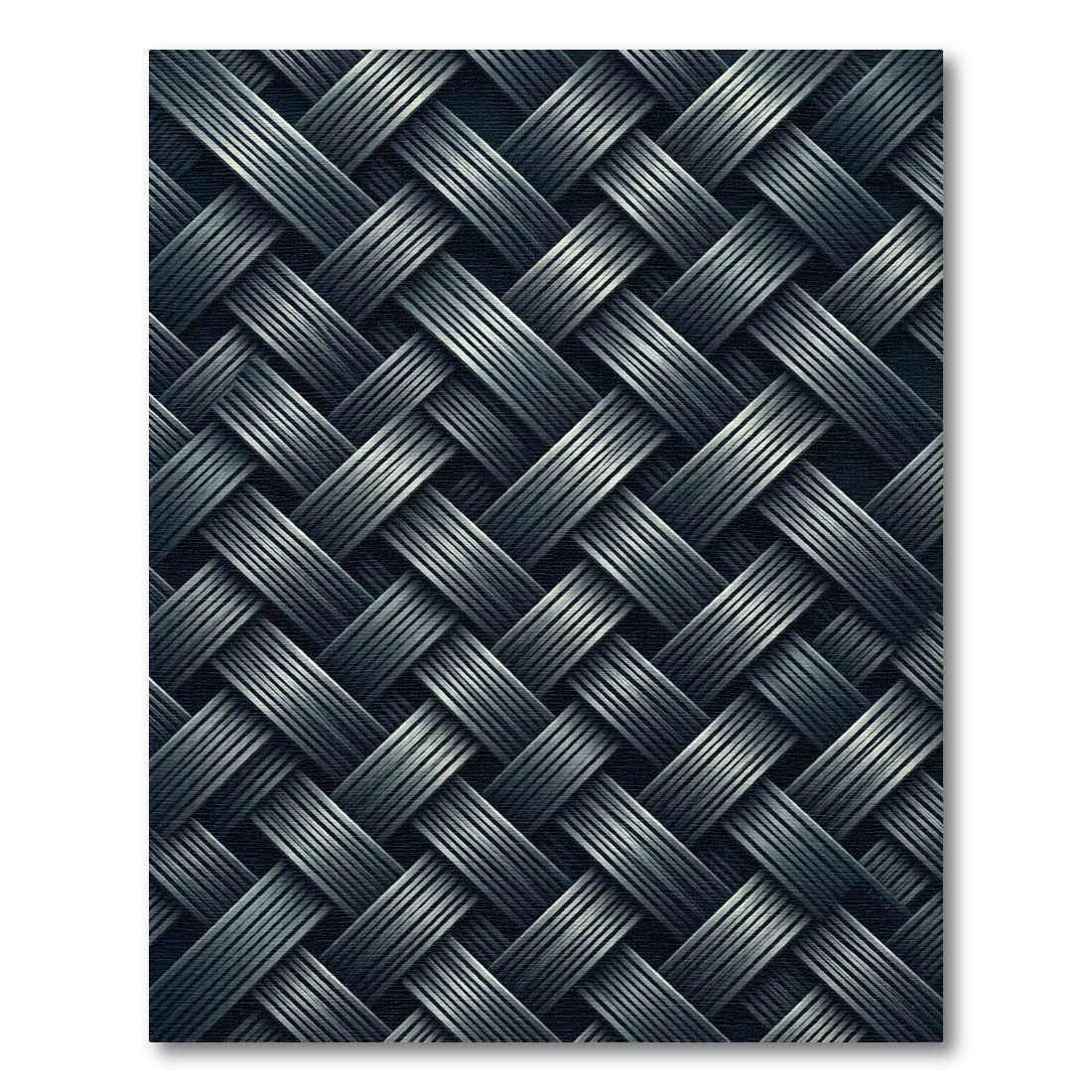 Monochrome Metallic Interwoven Diagonal Weave Rug