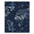 Celestial Winter World Map Constellation Rug