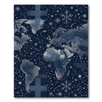 Celestial Winter World Map Constellation Rug