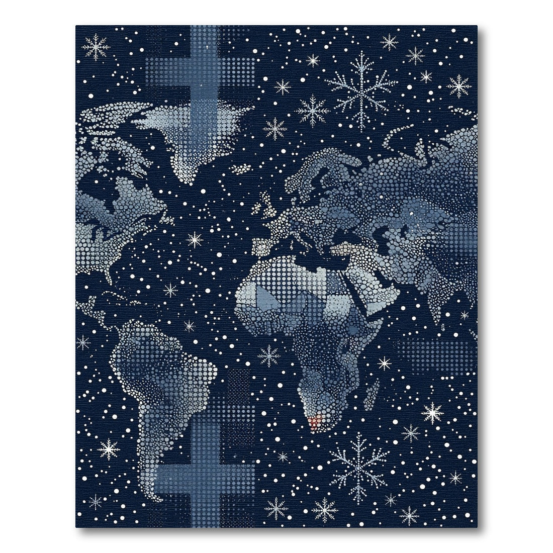 Celestial Winter World Map Constellation Rug