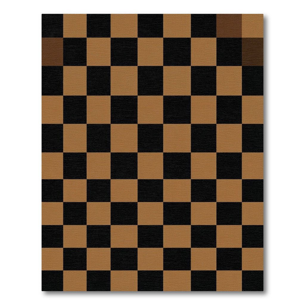 Brown and Black Checkered Grid Rug