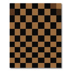 Brown and Black Checkered Grid Rug