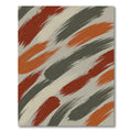 Earthy Abstract Burnt Orange Charcoal Brushstrokes Rug