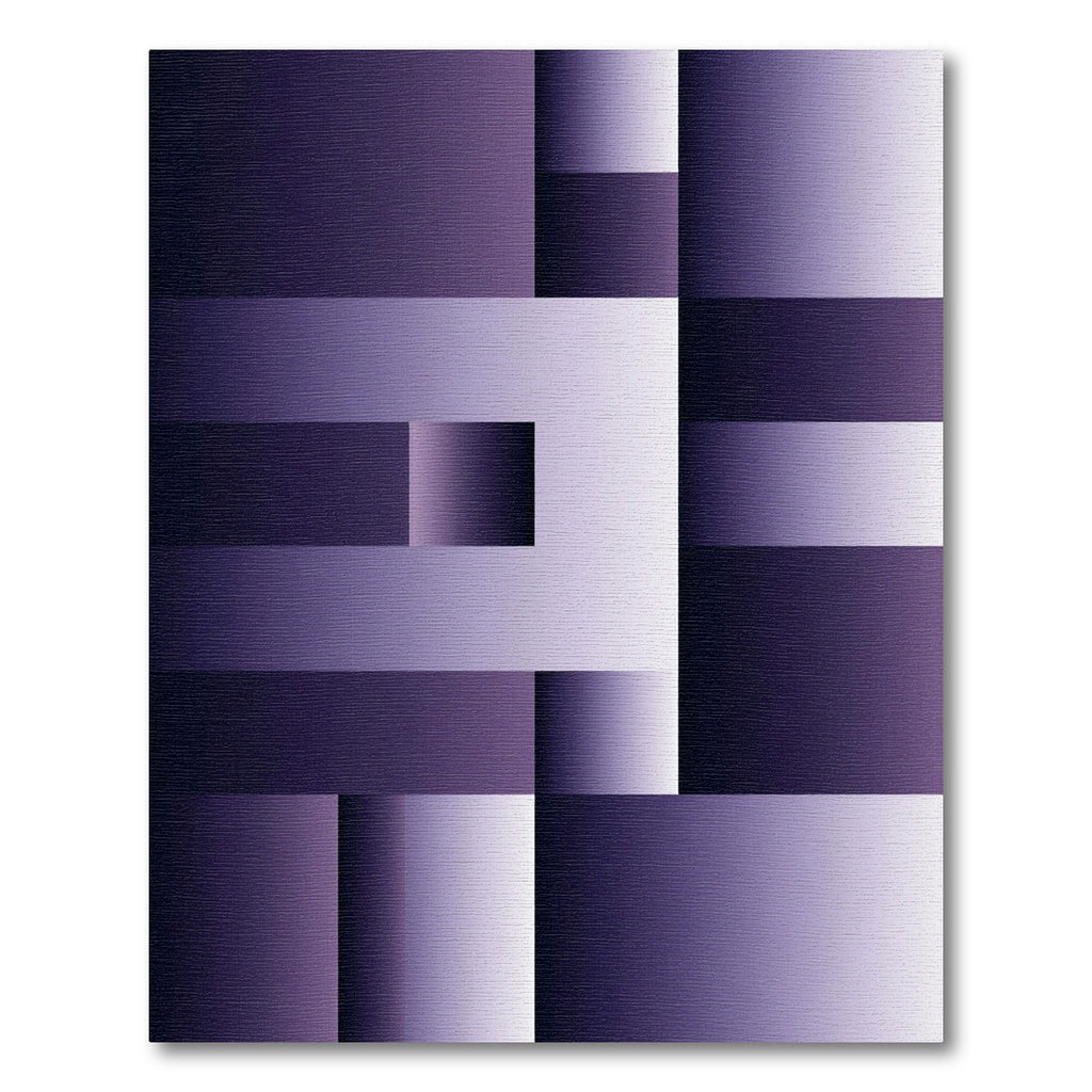Modern Deep Purple Gradient Geometric Block Rug