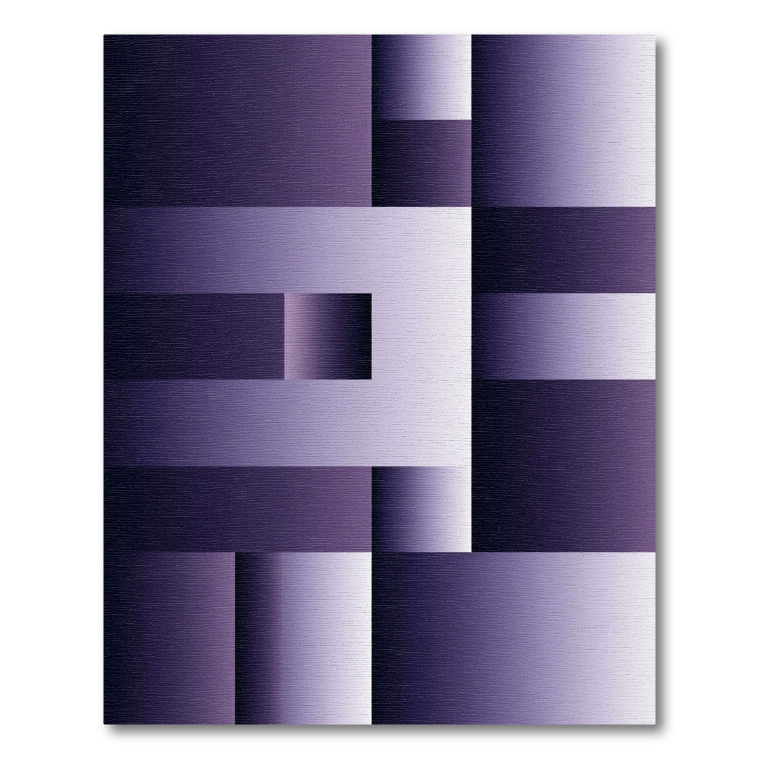 Modern Deep Purple Gradient Geometric Block Rug