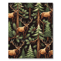 Majestic Elk Forest Scene Rug
