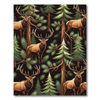Majestic Elk Forest Scene Rug