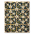 White Jasmine Blossom Trellis Grid Rug