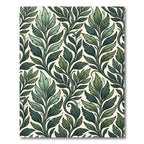 Verdant Green Leaf Vine Art Nouveau Rug