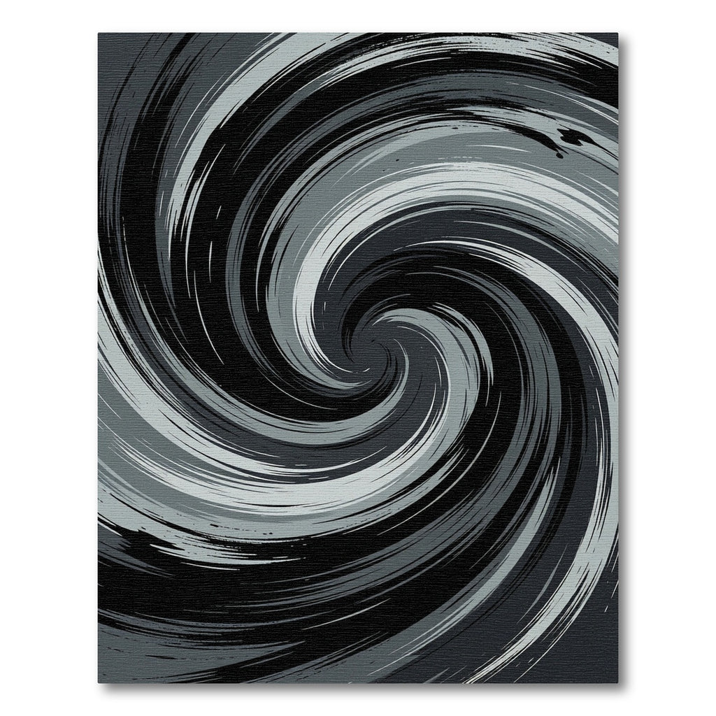 Monochrome Swirling Abstract Cyclone Vortex Rug