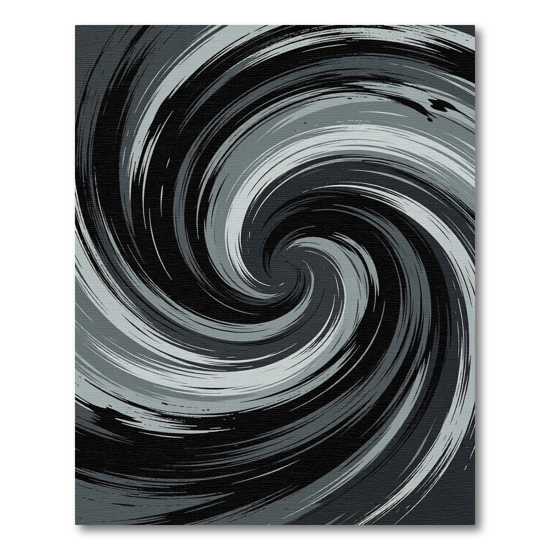 Monochrome Swirling Abstract Cyclone Vortex Rug