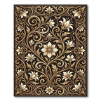 Elaborate Gilded Floral Swirl Art Rug