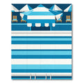 Bold Blue White Striped Poolside Rug