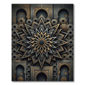 Geometric Gold and Charcoal Celestial Star Rug