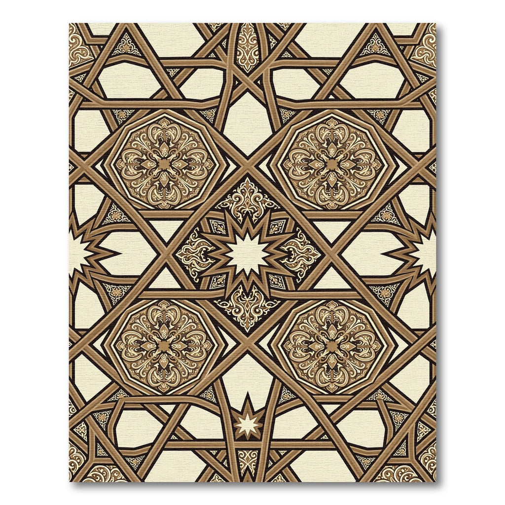 Brown Geometric Octagonal Medallion Star Rug