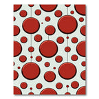 Red Crimson Orb Dot Pattern Rug