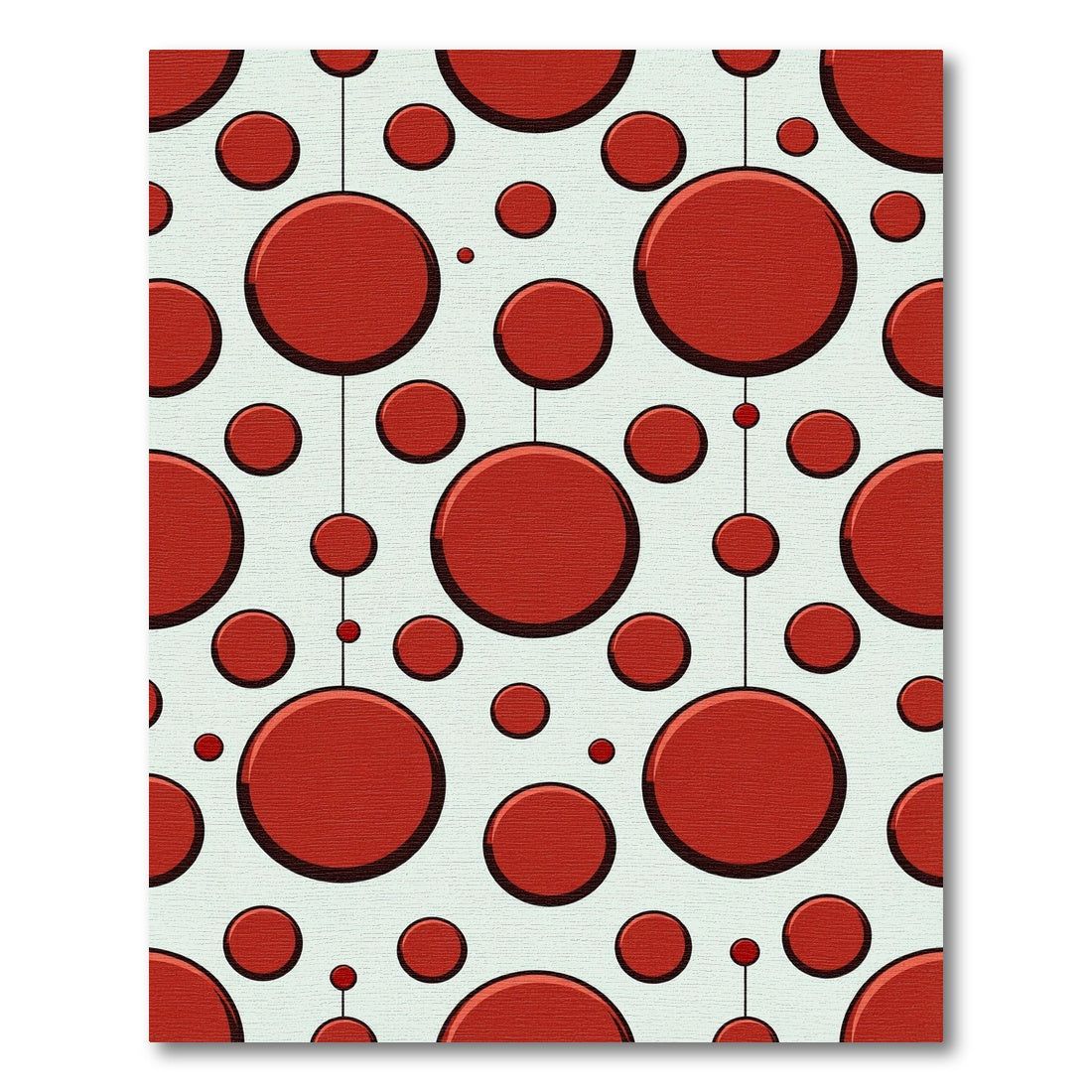 Red Crimson Orb Dot Pattern Rug