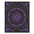Ornate Purple Mandala Circular Damask Rug