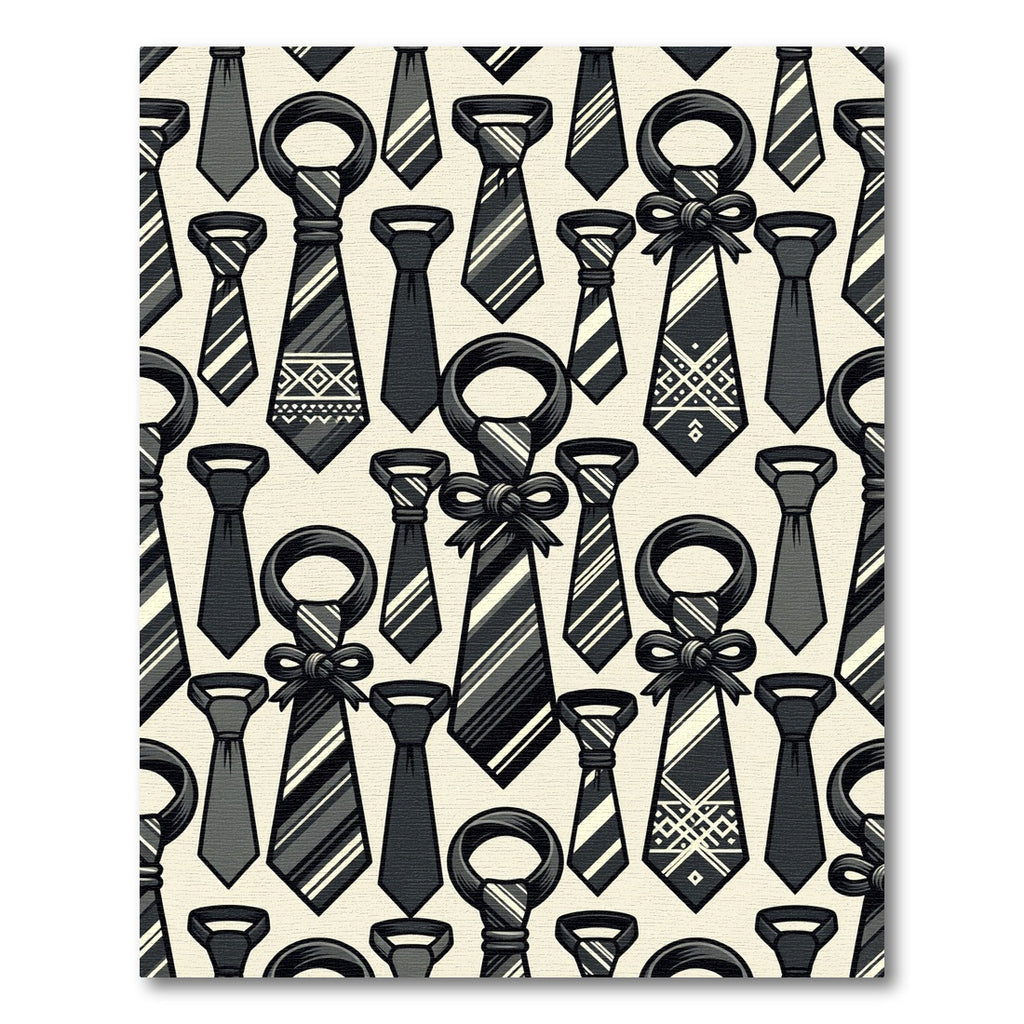 Sophisticated Monochrome Tie Knot Geometric Rug