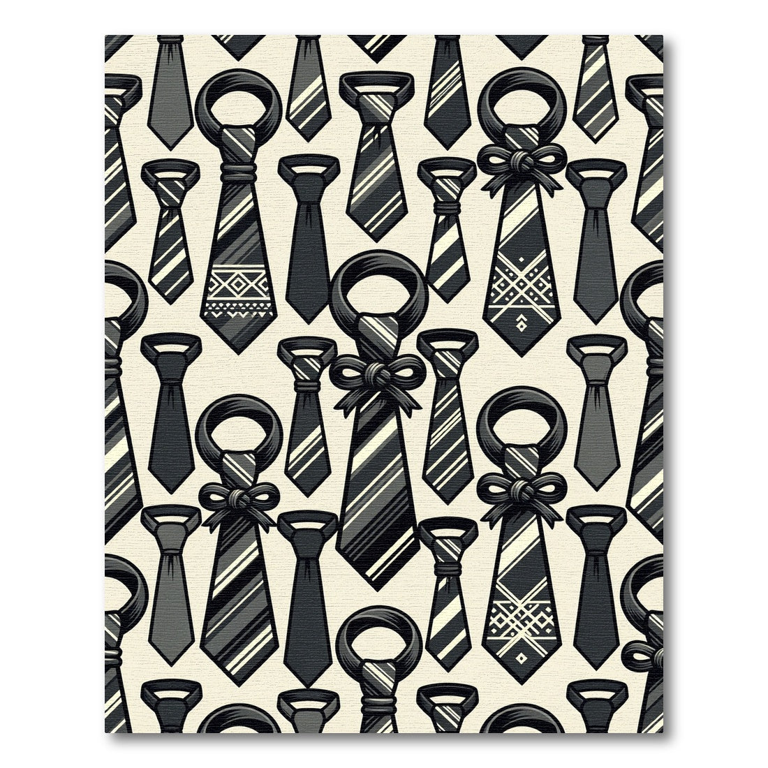 Sophisticated Monochrome Tie Knot Geometric Rug