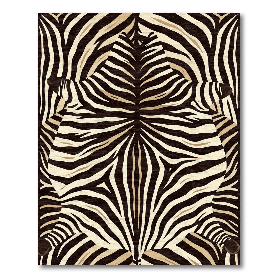 Stripped Zebra Skin Overlay Rug