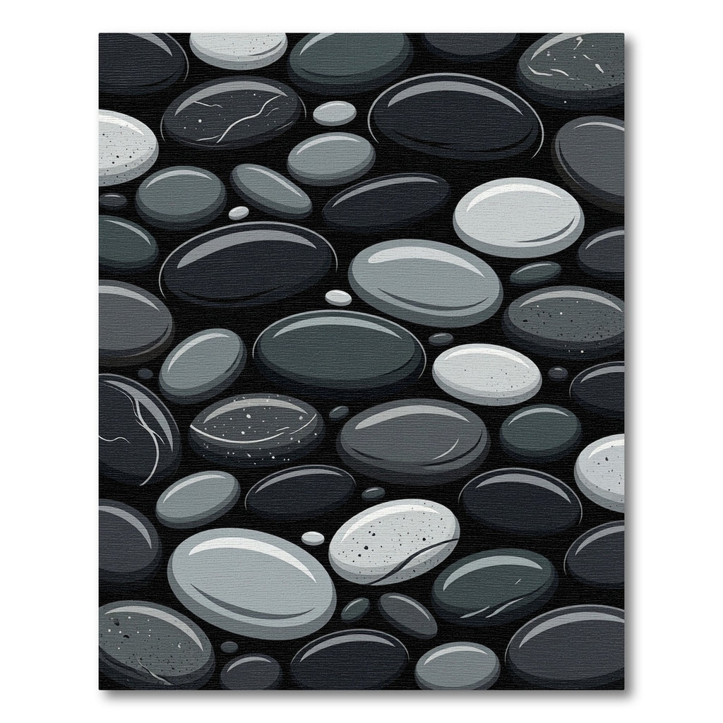Monochrome Smooth River Stone Rug