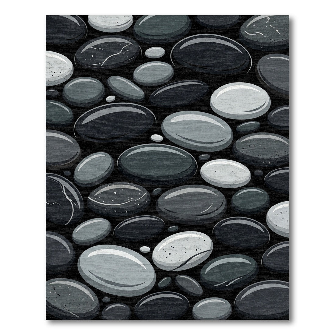 Monochrome Smooth River Stone Rug