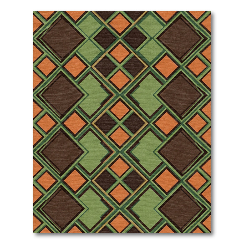 Midcentury Geometric Earth Tone Diamond Rug