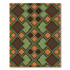 Midcentury Geometric Earth Tone Diamond Rug